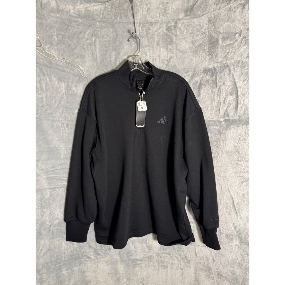 Adidas All Szn Quarter-Zip Sweatshirt Black Men Medium Loose Pullover New nwt